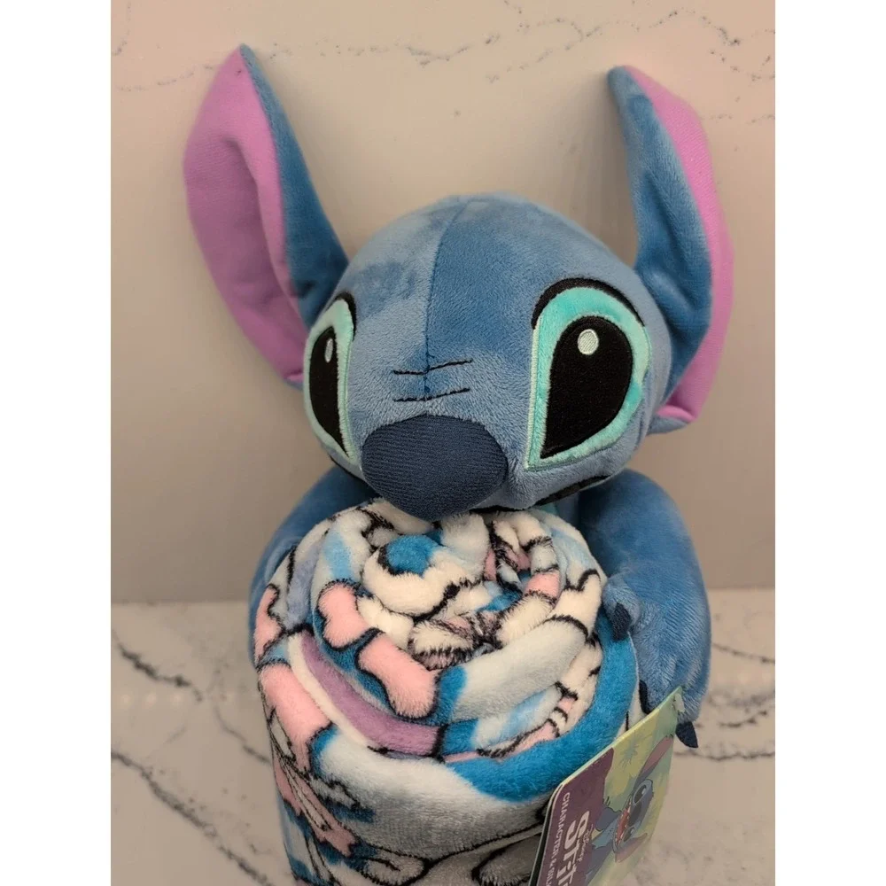 Lilo & Stitch Classic Character Hugger Pillow & Silk Touch Throw Blanket Set NWT